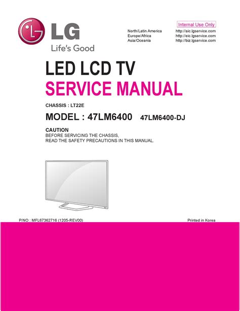Lg 47lm6400 ca tv service manual. - Verbalisation de l'espace et fabrication du savoir.